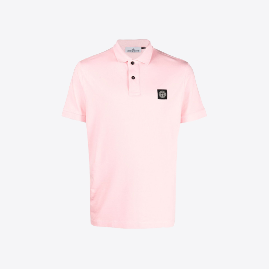 스톤아일랜드 남성 로고 패치 스트레치 코튼 폴로 반팔 티셔츠 (핑크) 10152SC17 V0080