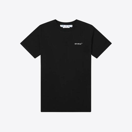 오프화이트 남성 카라바지오 슬림핏 반팔 티셔츠 (블랙) OMAA027C99JER003 1001