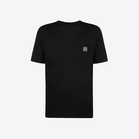 스톤아일랜드 남성 피사토 이펙트 로고 패치 반팔 티셔츠 (블랙) 101523757 A0029
