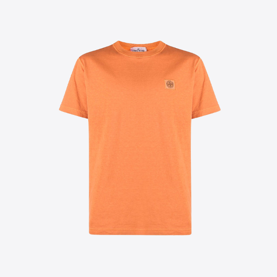 스톤아일랜드 남성 피사토 이펙트 로고 패치 반팔 티셔츠 (오렌지) 101523757 V0173