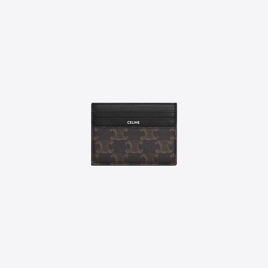 셀린느 트리오페 캔버스 카프스킨 카드 지갑 (블랙) 10K912FGS 38SI