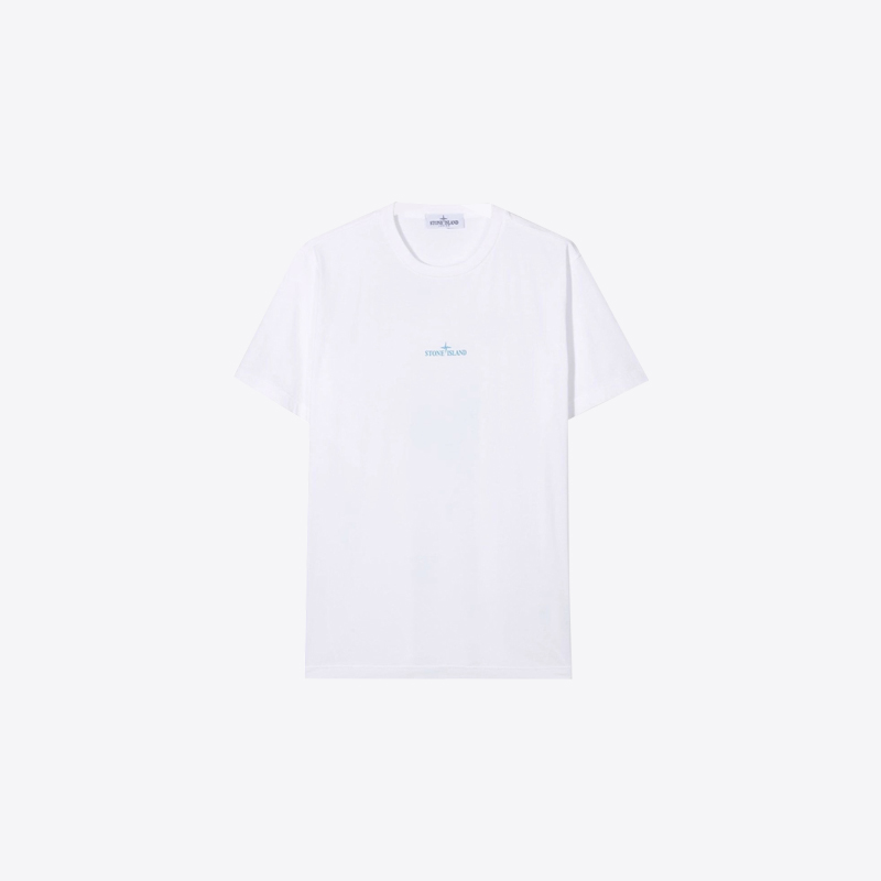 스톤아일랜드 키즈 백 로고 프린팅 라운드 반팔 티셔츠 (화이트) 21052 V0001